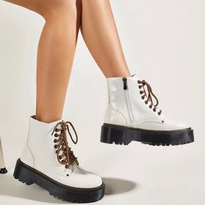 BRAND NEW Lace-up Front Wide Fit Combat Boots